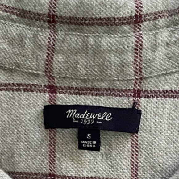 MADEWELL Slim Boyshirt in Slater Plaid Wool Blend Plaid Size S - Picture 4 of 7